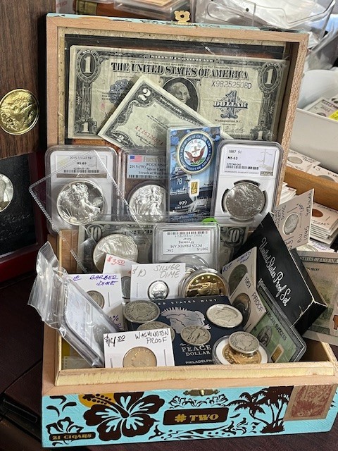 Premium Coin Estate Lot Graded Silver Coins, Gold & Silver Bars & U.S. Currency