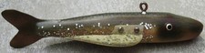 4 1/2" Folk Art Hand Carved Glittered Ice Spear Fishing Decoy Rawhide Collection picture