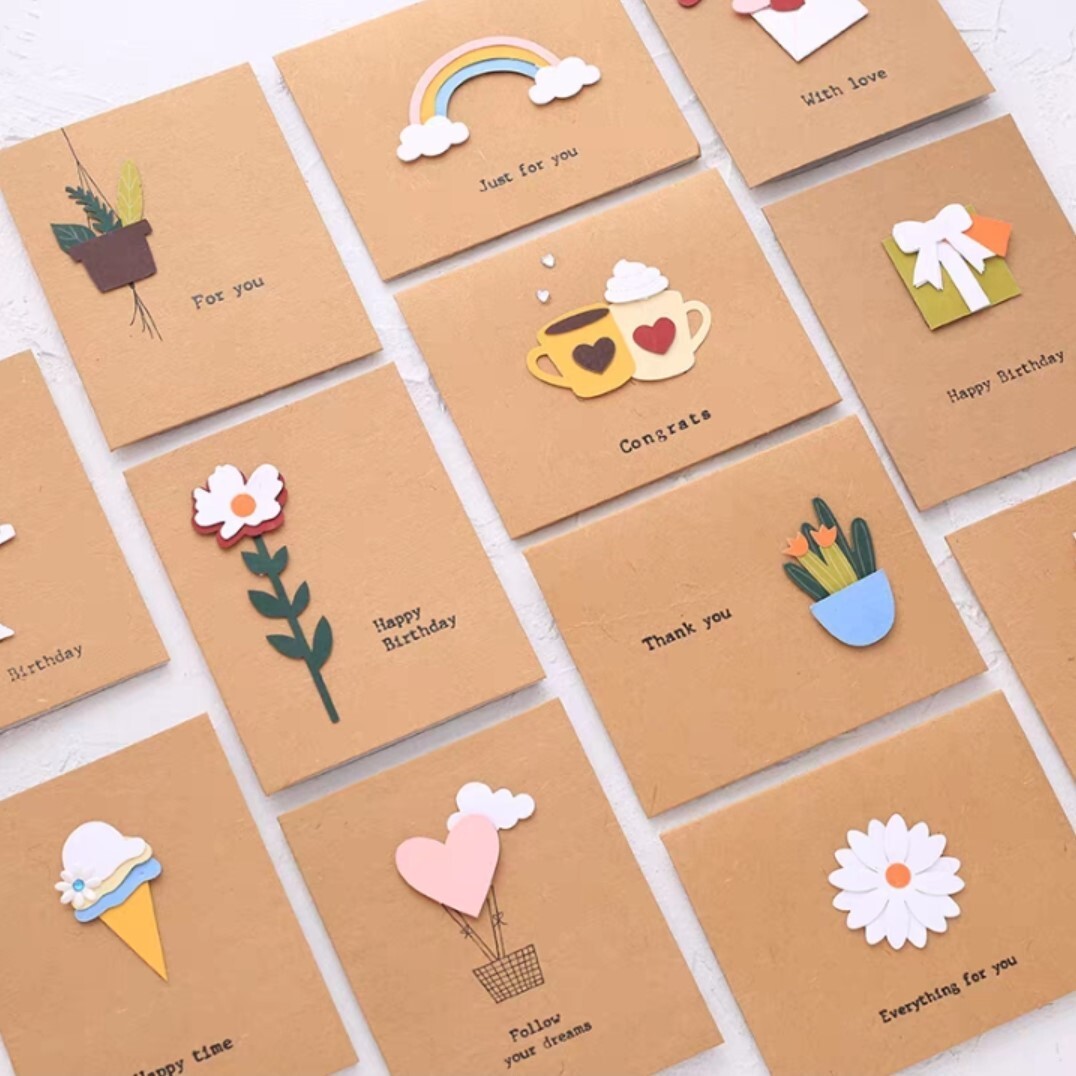 3D Greeting Cards, Cute Collection of 12 Designs - Birthdays, Thank You and More