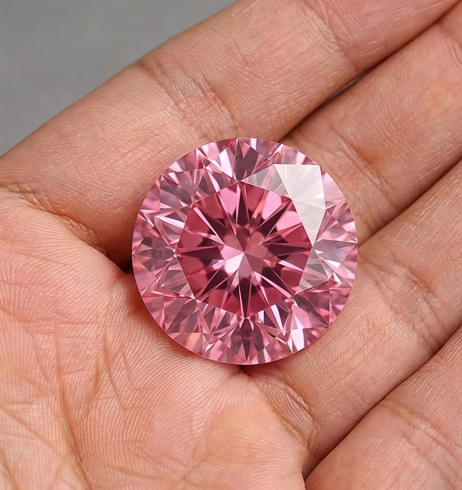 Huge 10 CT Pink Color Round Cut VVS1 Diamond Premium Quality 14.50 MM Gemstone Huge 10 CT Pink Color Round Cut VVS1 Diamond Premium Quality 14.50 MM Gemstone