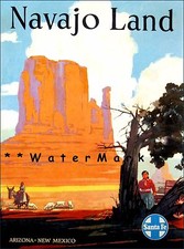 Santa Fe Railroad 1954 Navajo Land Vintage Poster Tourism Train USA Print  picture