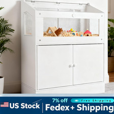 Wood Hamster Cage Small Animal Cages with Storage Cabinet, Ventilated Visual picture