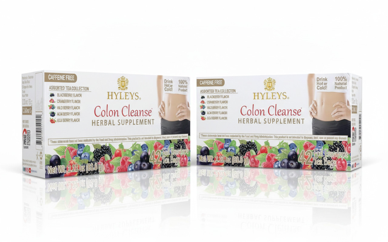 (2-PACK BUNDLE ) HYLEYS 42 CT Colon Cleanse 5 Flavor Assorted Tea (84 TEA BAGS) (2-PACK BUNDLE ) HYLEYS 42 CT Colon Cleanse 5 Flavor Assorted Tea (84 TEA BAGS)