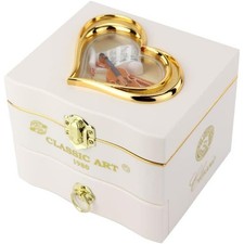Musical jewelry box,Retro Music Box, Necklace Ring Storage Box with Mirror picture