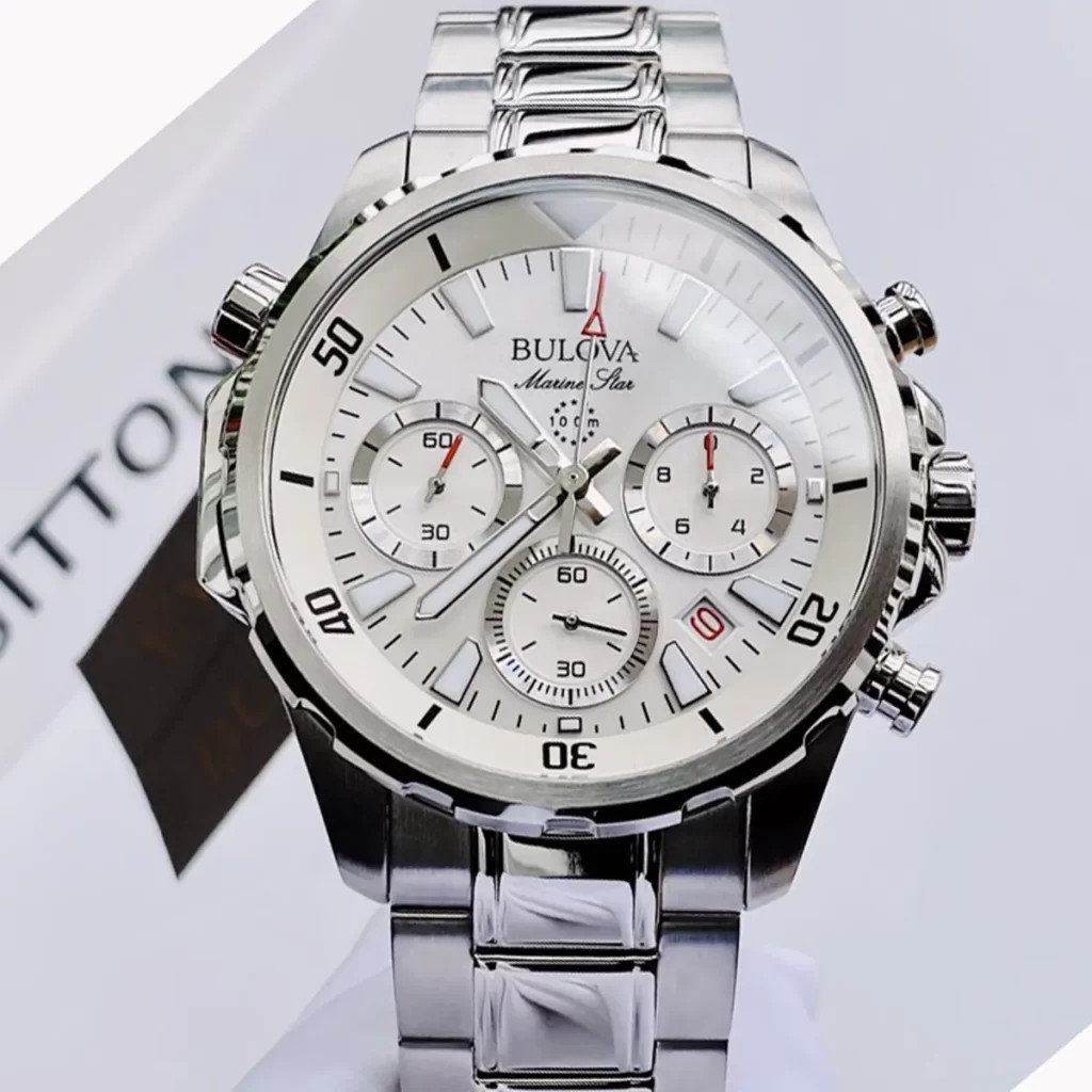 Bulova 96B255 Men's Marine Star White Dial Quartz Stainless Steel Watch 43mm Bulova 96B255 Men's Marine Star White Dial Quartz Stainless Steel Watch 43mm