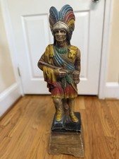 Vtg ALFCO NY 30" Painted Cigar Store Indian Statue Figure Store Display Pedestal picture