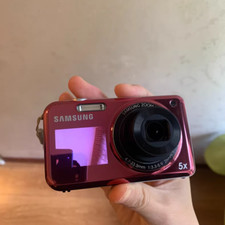 Samsung PL120 14.2MP Digital Camera 5x Optical Zoom Dual LCD CCD Selfie Red picture