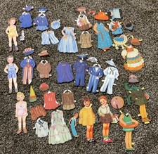 VINTAGE EPHEMERA  BOY  AND GIRL CLOTHING PAPER CUT-OUTS MIXED LOT picture