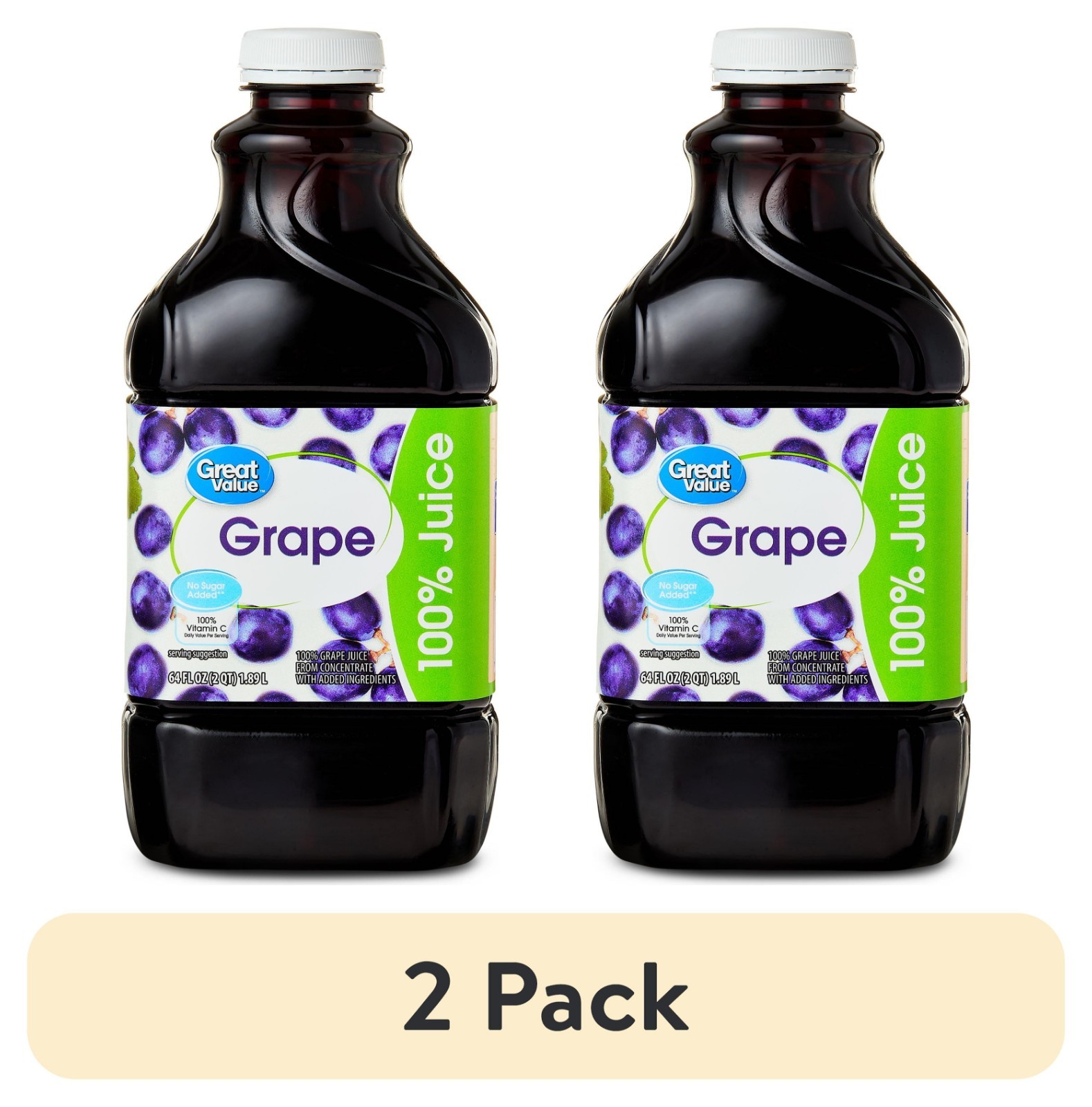 (2 pack) Great Value 100% Concord Grape Juice, 64 fl oz (2 pack) Great Value 100% Concord Grape Juice, 64 fl oz