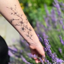 B&W Cherry Blossom Temporary Tattoo picture
