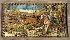 Vintage Beautiful Italian Aubusson Style Wall Hanging Hunting Decor Tapestry picture