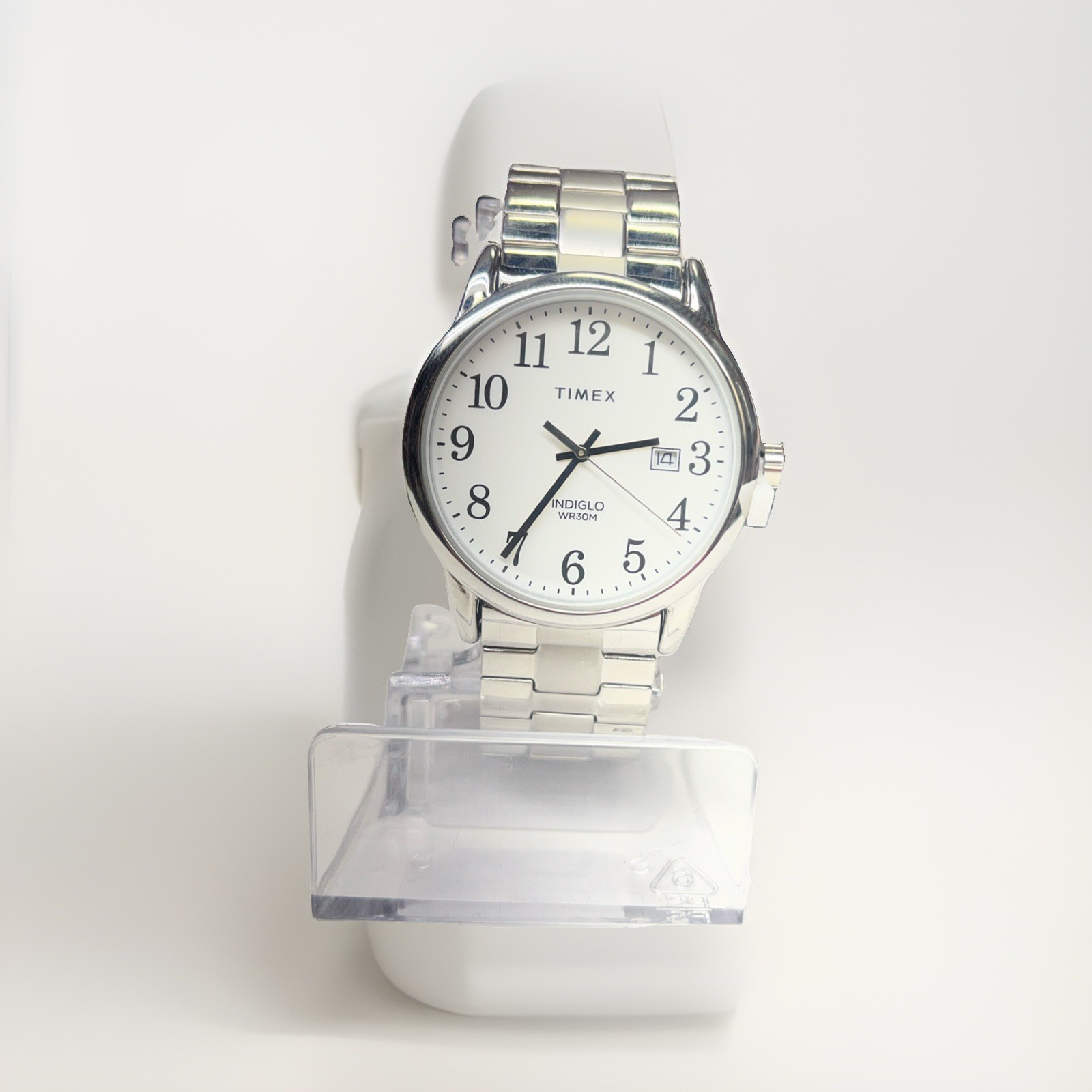 Timex Indiglo Men's Silver Stainless Steel Quartz Analog Watch Date 30M. No Box