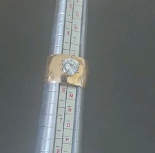 Solid 14K Yellow Gold SZ 6 Cigar Band Style Ring Heavy 9gm TW  Statement Ring picture
