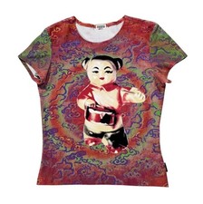 Women's Vintage Cheap Thrill Psychedelic Drummer Shirt (Size Women's M)  picture