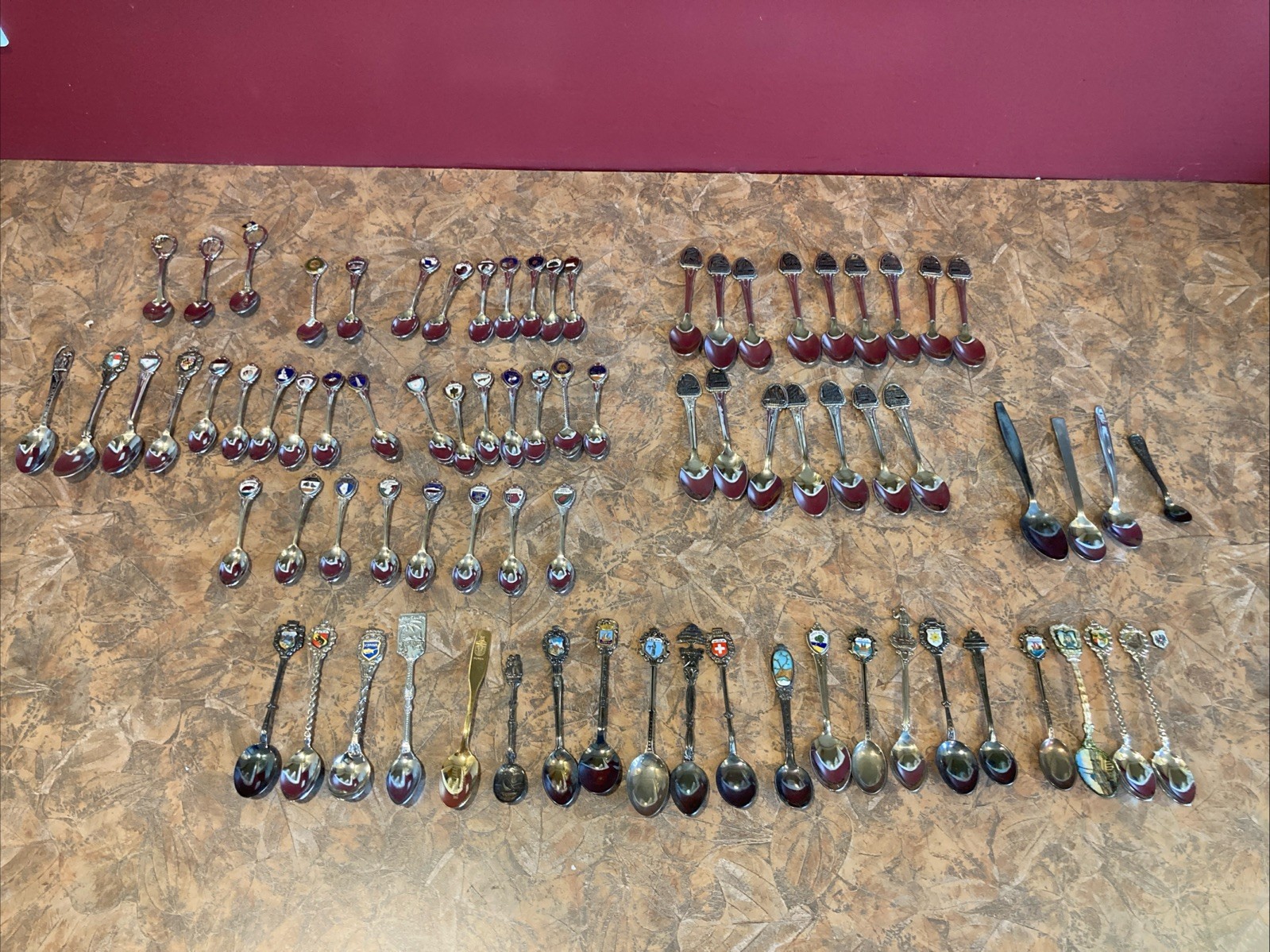 75+ Vintage Souvenir Travel Spoons Lot USA States Europe Middle East Collection