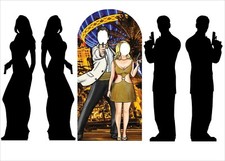 Secret Agent Bond Theme Cardboard Cutout Party Pack of 3 Stand in and Silhouette picture