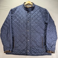 Peter Millar Jacket Mens 2XL Blue Lined Classic Coat Quilted Suffolk Full Zip picture