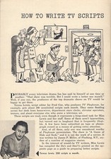 1954 TV ARTICLE HOW TO WRITE TELEVISION SCRIPTS EDITOR TERESA LEWIS TV PLAYHOUSE picture