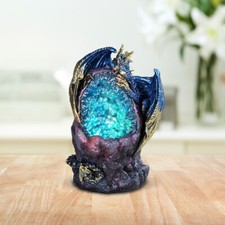 Blue Dragon Faux Crystal Statue 5"H Fantasy Collectible Figurine Room Decor picture