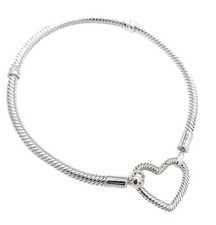 NEW 100% Authentic PANDORA  Moments Heart Closure Snake Chain Bracelet 599539C00 picture