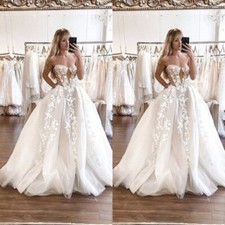 Sexy Wedding Dresses Deep V Neck Lace Appliques A Line Beach Design Bridal Gowns picture