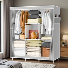 Closet Storage Organizer Wardrobe Clothes Rack with Shelves Portable Space Saver picture