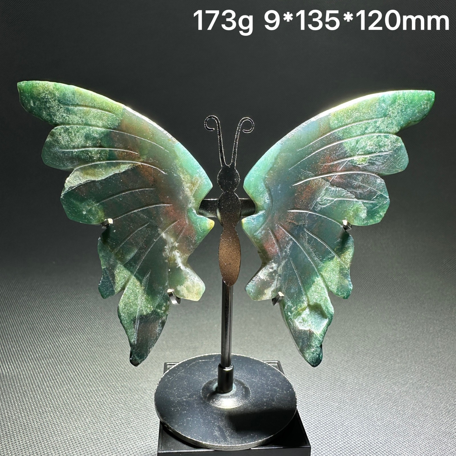 173G Natural ocean jasper Carved Butterfly Wing Reiki Crystal Decor Gift + Stand 173G Natural ocean jasper Carved Butterfly Wing Reiki Crystal Decor Gift + Stand