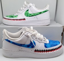 Nike Air Force 1 Men's Custom Bape Ape Design Size 9 White Sneakers 315122-111 picture