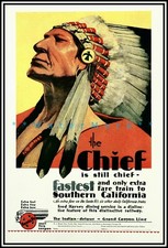 Santa Fe Railroad The Chief 1929 Vintage Poster Print Retro Style Train Travel picture