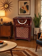 🍊Vintage 1950 MCM Motorola FM/AM Radio Phonograph Mahogany | Model 8FM21 HELP! picture