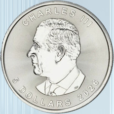 2026 1 oz .9999 Fine Silver Canada Maple Leaf Silver Round picture
