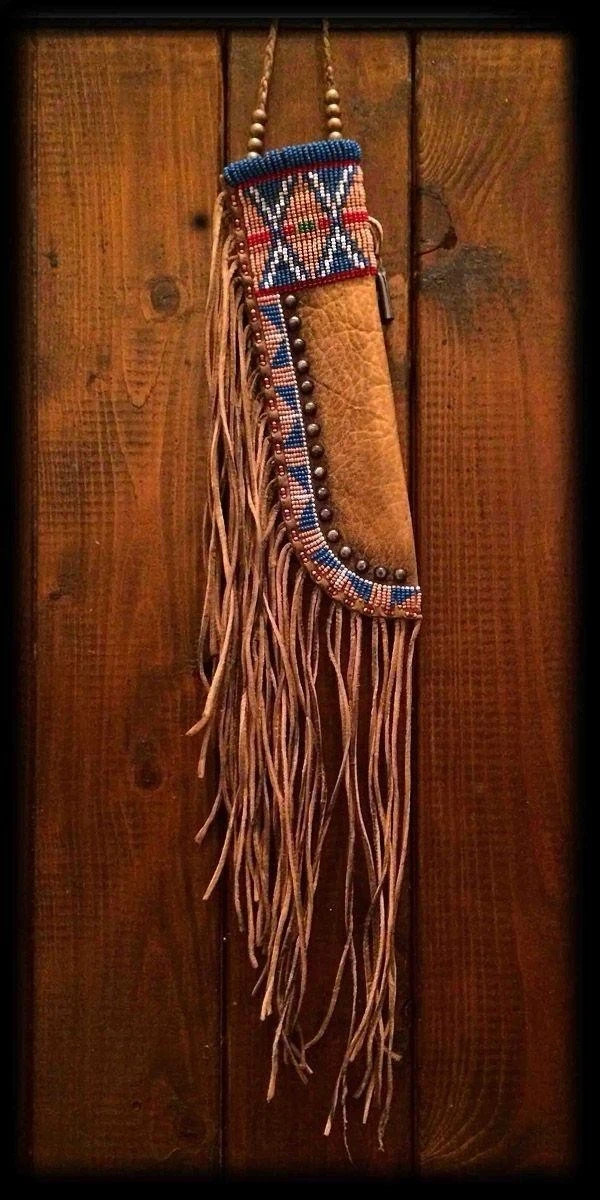 Native American Sioux Handmade Knife Sheath Indian Beaded Knife Sheath Native American Sioux Handmade Knife Sheath Indian Beaded Knife Sheath