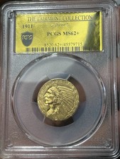 1911 $5 PCGS MS-62+ Indian Head Half Eagle. Fairmont Collection Plus Grade picture