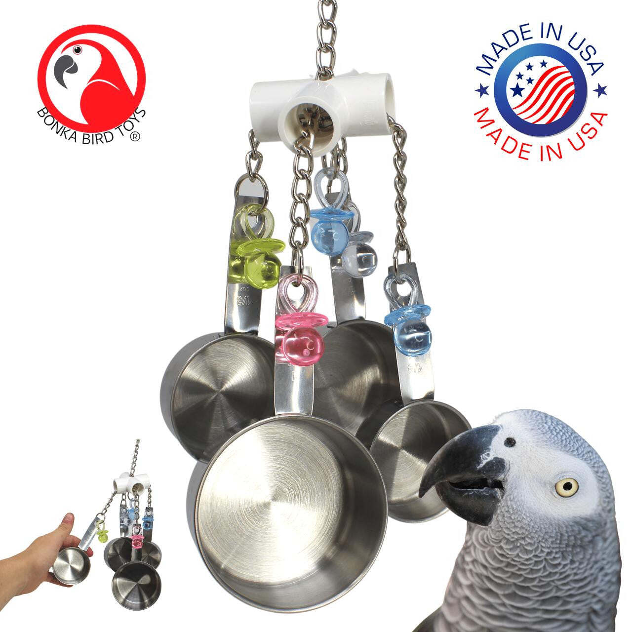 Bonka Bird Toys 1750 Clacker Medium parrot cage toy cages african grey cockatoo Bonka Bird Toys 1750 Clacker Medium parrot cage toy cages african grey cockatoo