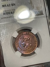 1883-A France 5 Centimes NGC MS 62 BN Brown beautiful red toned and rare  picture