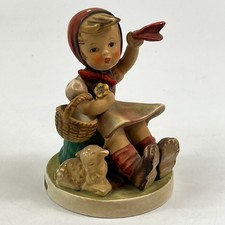 Hummel 65/1 Farewell TMK5 1972-1979 W Germany 5.5in Figurine Girl Lamb Vintage picture