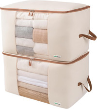 Canvas Storage Bags Organizer for Comforters 2 Pack Seasonal Storage for Pillows picture