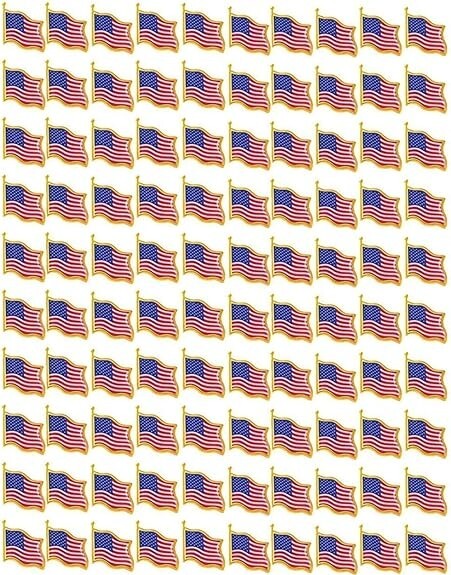 LOT OF 100 AMERICAN FLAG LAPEL PINS 0.75" United States USA Hat Tie Tack Pin LOT OF 100 AMERICAN FLAG LAPEL PINS 0.75" United States USA Hat Tie Tack Pin