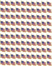 LOT OF 100 AMERICAN FLAG LAPEL PINS 0.75" United States USA Hat Tie Tack  Pin picture