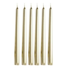 12 Gold Premium 10" Taper Candles Unscented Dinner Party Wedding Decorations picture