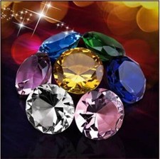 100mm/4'' Home Office Decor Wedding Decoration Glass Diamond Shaped Paperweight  picture