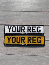 Tesla Number Plate Frames X2 Black Fits All Tesla Models UK Road legal picture