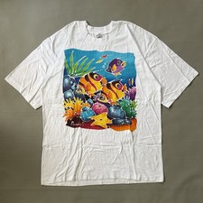 Vintage 1990s Phuket Thailand Fish Art T-Shirt Size Large Underwater World picture