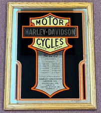 Harley-Davidson Vintage Mirror Wall Art "Patented" Bar & Shield 12.5" x 15.5"  picture