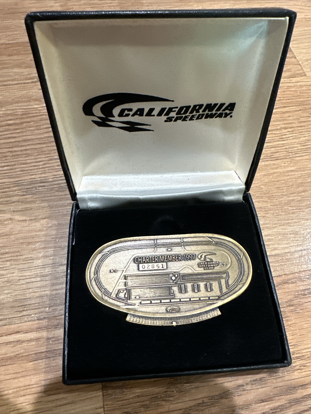 1997 California Speedway Inguinal Paperweight Rare Collectible Bronze Nascar