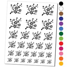 Cherry Blossom Sakura Floral Flower Bud Branch Temporary Tattoo Set picture