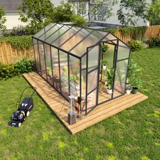 6x12 FT Polycarbonate Greenhouse Walk-in Outdoor Greenhouse with Aluminum Frame picture