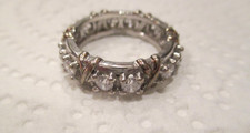 Reproduction "Tiffany" Sterling Silver Simulated Diamond XOXO Ring s6 $18,000 picture