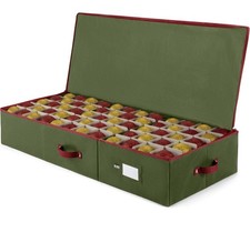 Christmas Ornament Storage Box Up to 120 Holiday Ornaments with Adjustable Slots picture