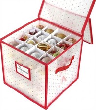 Plastic Christmas Ornament Storage Box 4 Tiers Customizable Divider Dust-Proof picture